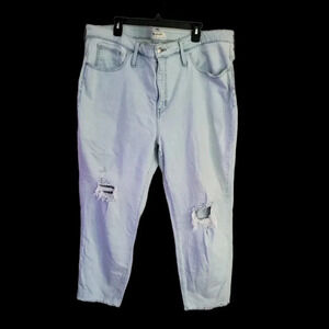Madewell distressed plus size loose fit baggy mother jeans, size 24W